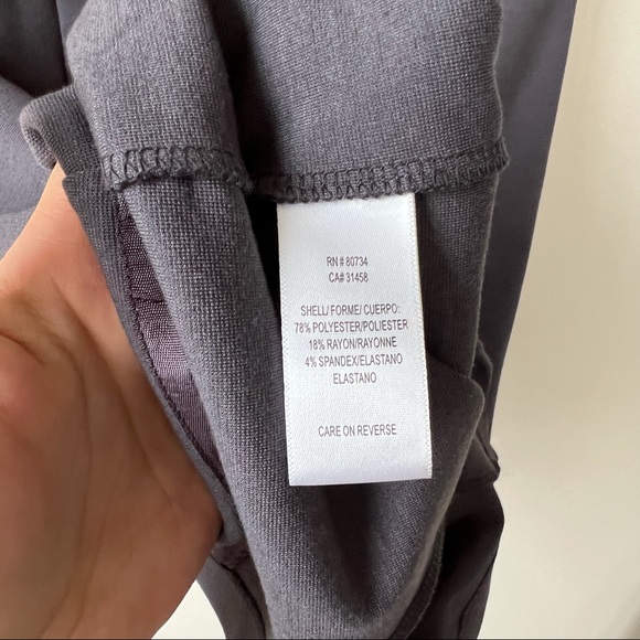 BCBGeneration NWT Gray Ponte Cap Sleeve Pleated Dress Cocktail Sheath Size 10 - Picture 6 of 7